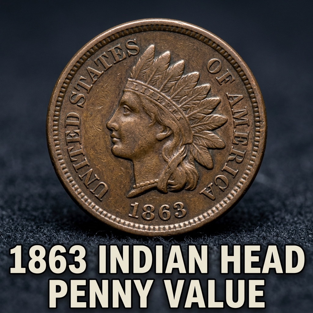 1863 Indian Head Penny Value and Price Guide for Collectors