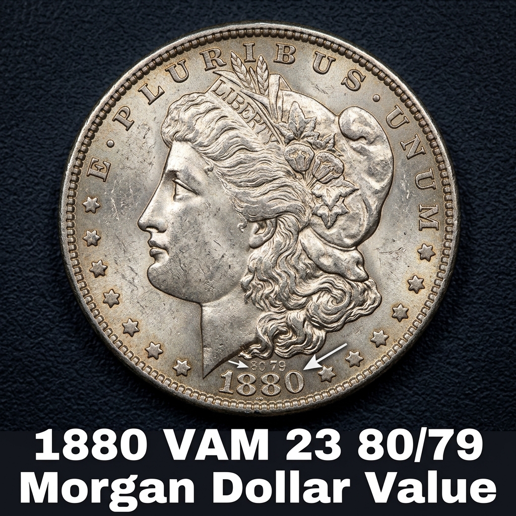 1880 VAM 23 80 over 79 Morgan Dollar Price and Value Guide for Collectors