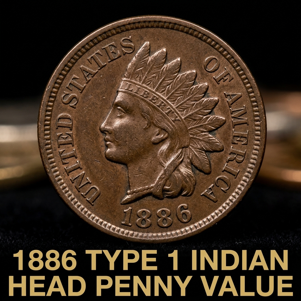 1886 Type 1 Indian Head Penny Value Identification and Price Guide