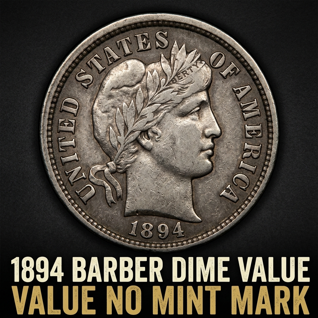 1894 Barber Dime Value Guide for Coins with No Mint Mark