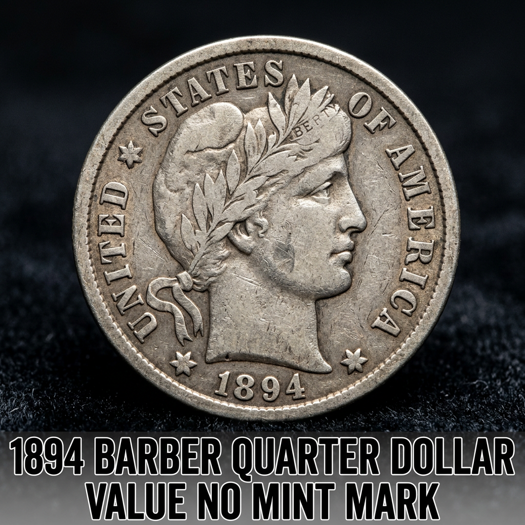 1894 Barber Quarter Value and Price Guide for No Mint Mark Coins