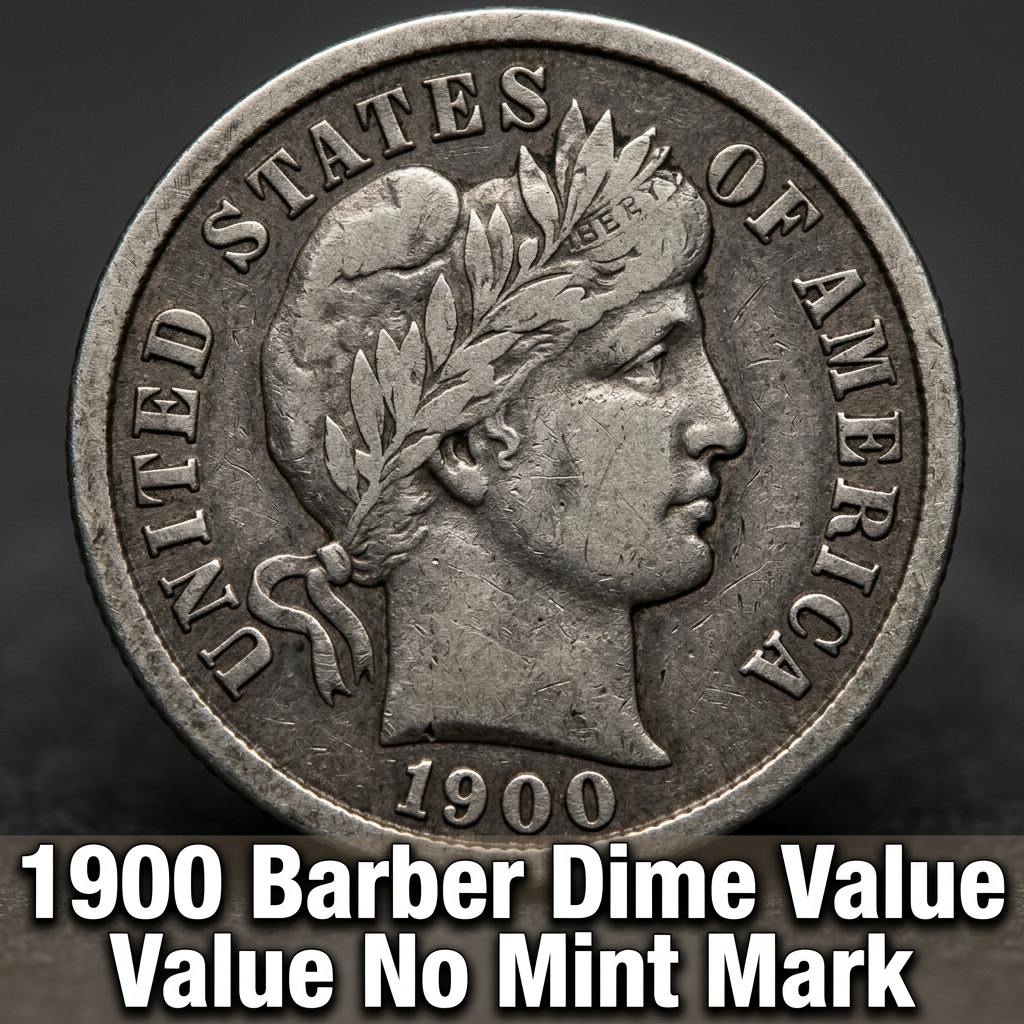 1900 Barber Dime Value Guide for Coins with No Mint Mark