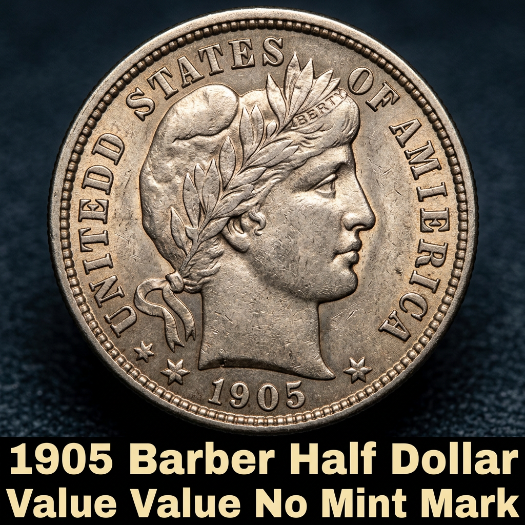 1905 Barber Half Dollar Value Guide for No Mint Mark Coins