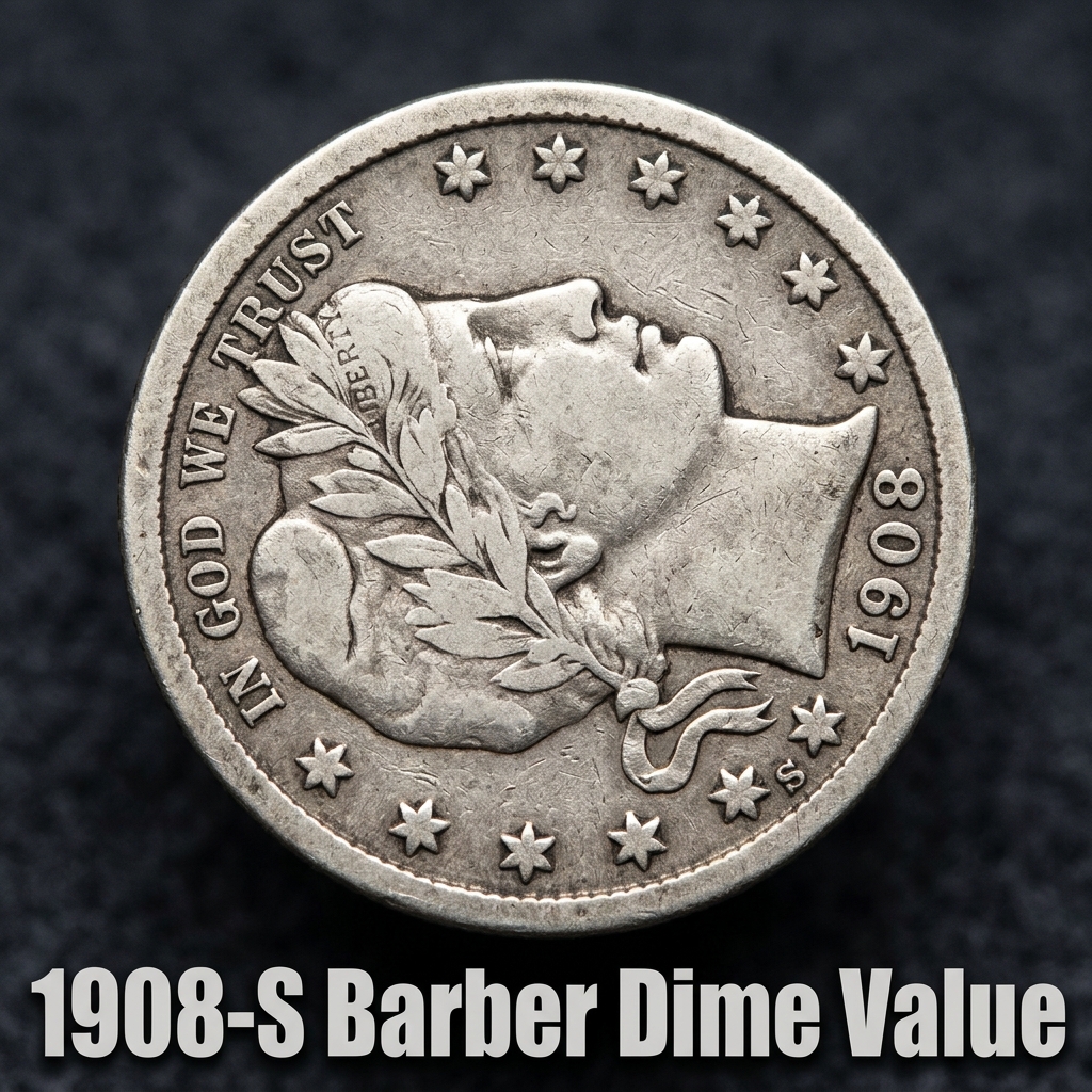 1908 S Barber Dime Value Guide and Price Chart for Collectors