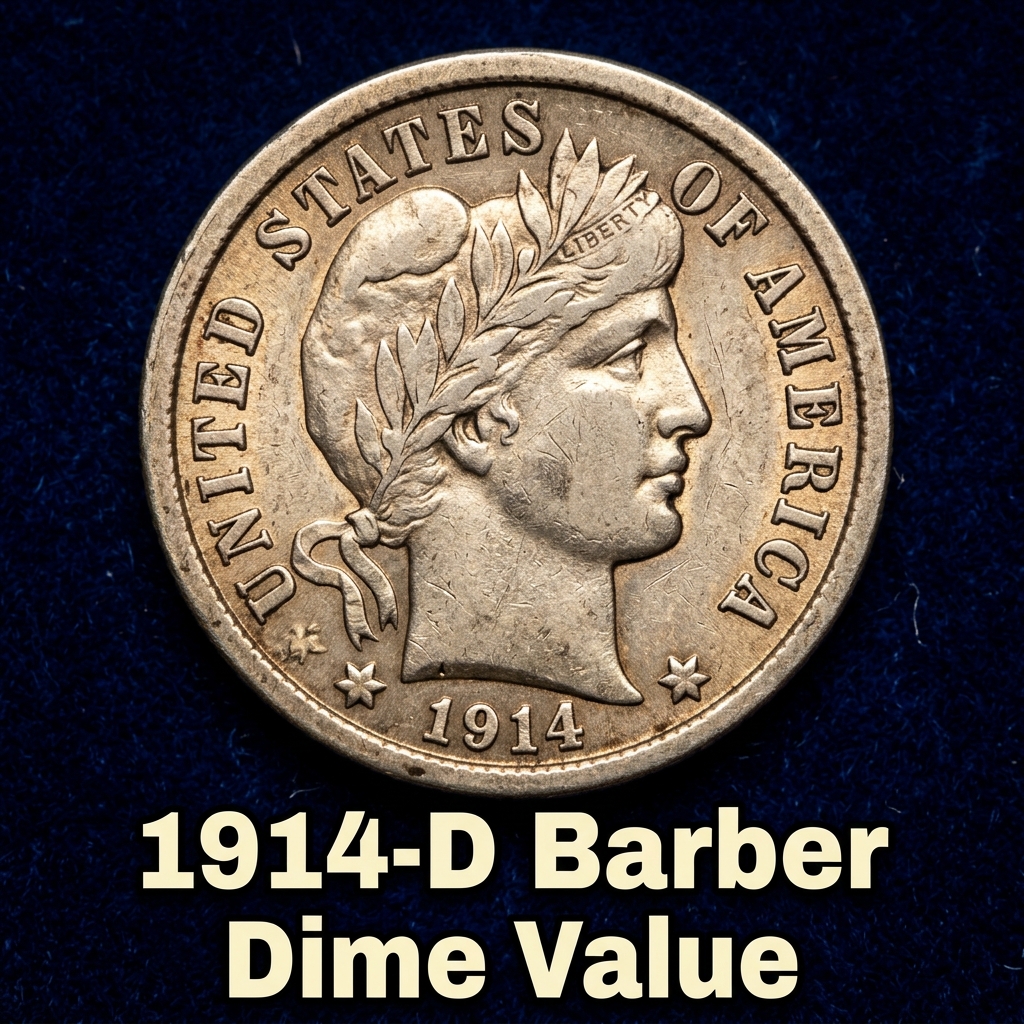 1914 D Barber Dime Value Guide and Mint Mark Identification