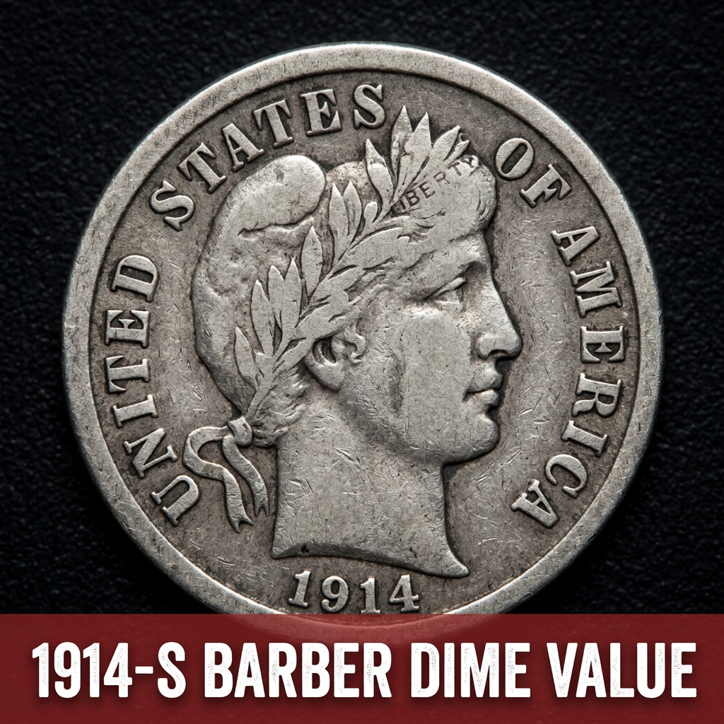 1914 S Barber Dime Value Guide and Price Chart