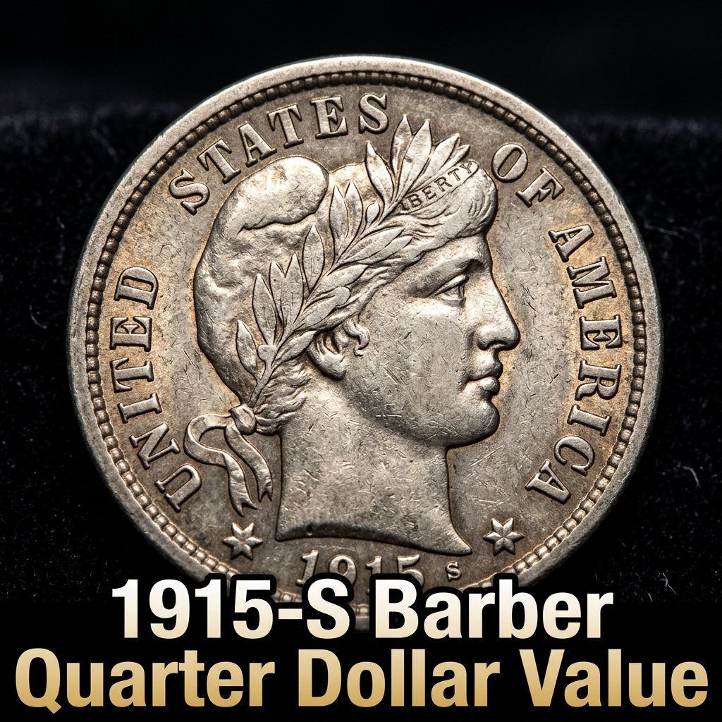 1915-S Barber Quarter Value and Price Guide for Collectors