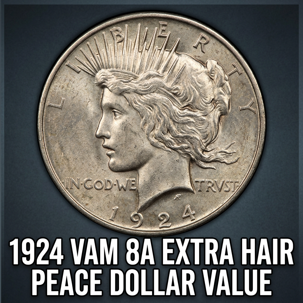 1924 VAM 8A Extra Hair Peace Dollar Value and Identification Guide