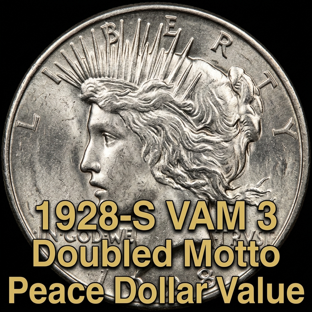 1928 S VAM 3 Doubled Motto Peace Dollar Value and Identification Guide