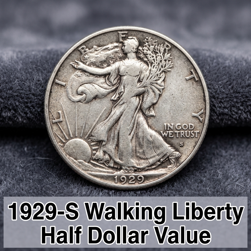 1929 S Walking Liberty Half Dollar Value and Price Guide for Collectors