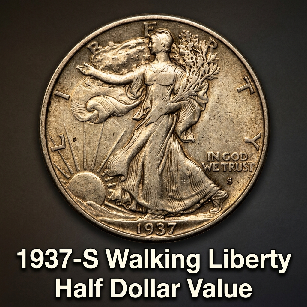 1937 S Walking Liberty Half Dollar Value and Price Guide for Collectors