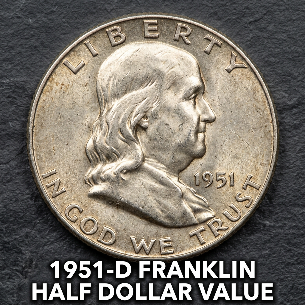 1951 D Franklin Half Dollar Value Guide and Price Chart