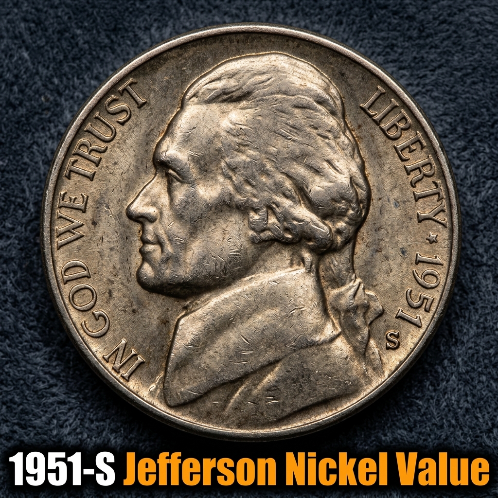 1951 S Jefferson Nickel Value Guide How Much Is This San Francisco Mint Coin Worth