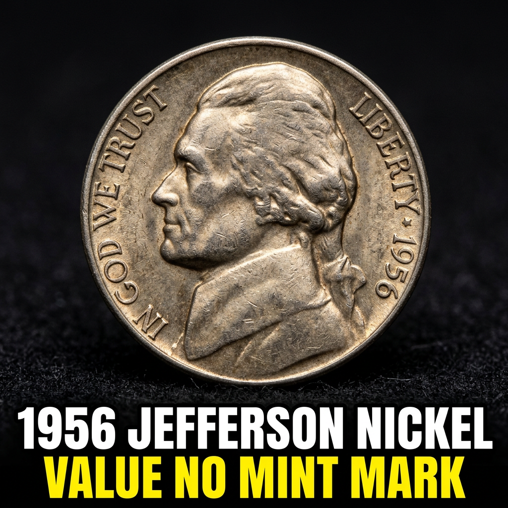 1956 Jefferson Nickel Value and History of Coins Without a Mint Mark