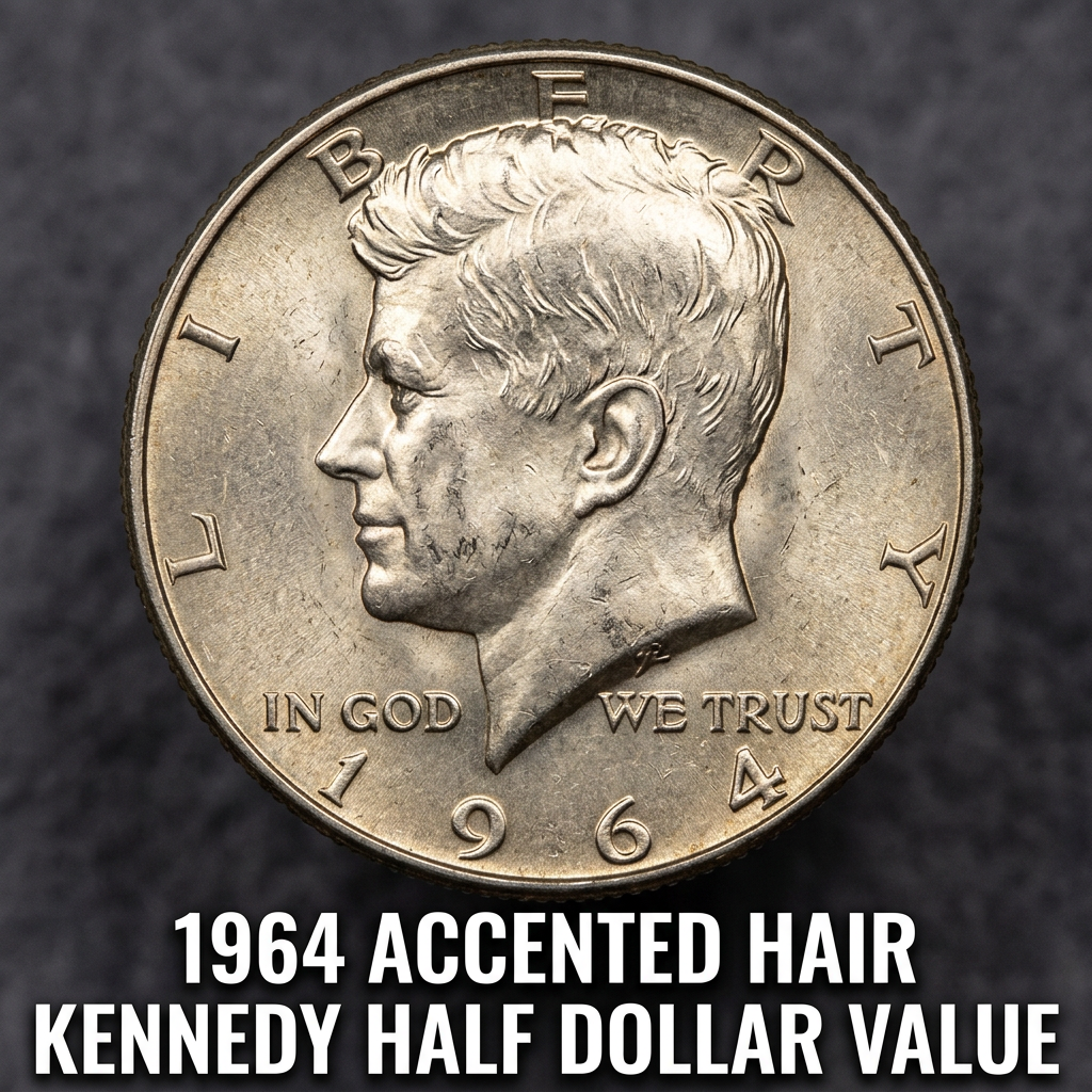 1964 Accented Hair Kennedy Half Dollar Price and Identification Guide