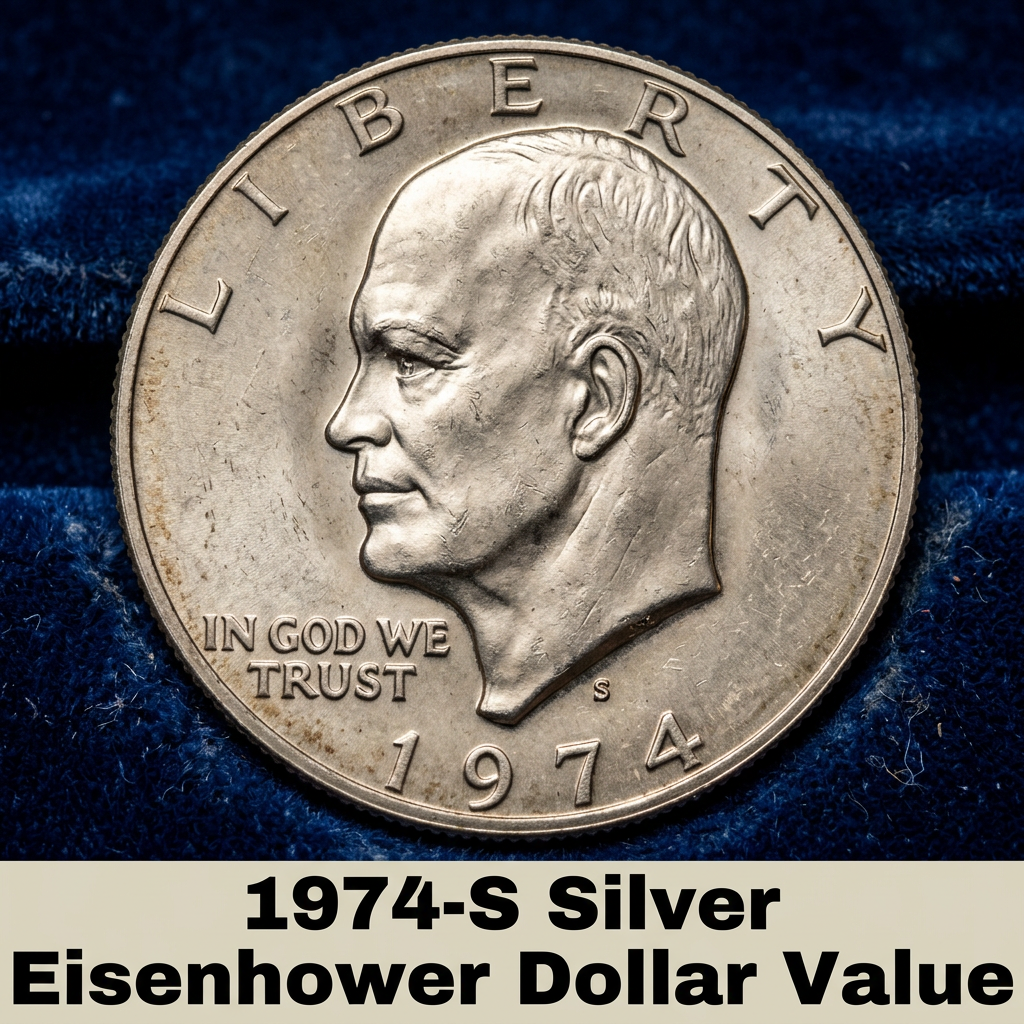 1974 S Silver Eisenhower Dollar Value Guide and Price Chart
