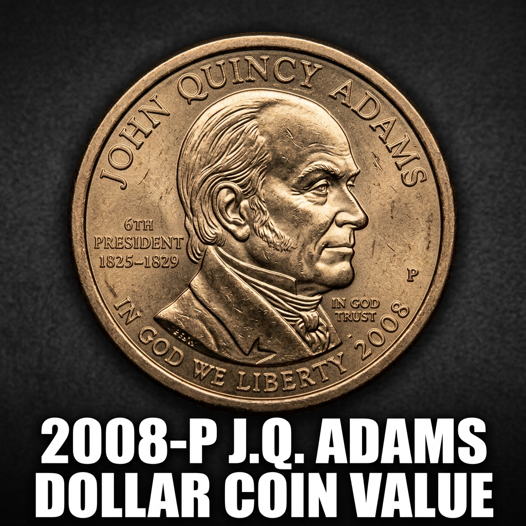 2008 P John Quincy Adams Presidential Dollar Value and Rarity Guide