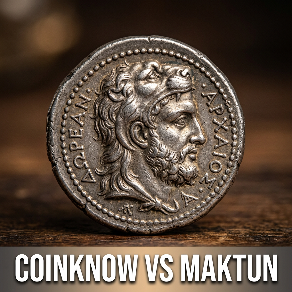 CoinKnow versus Maktun comparison to find out which coin identifier app is best for valuing your old collection