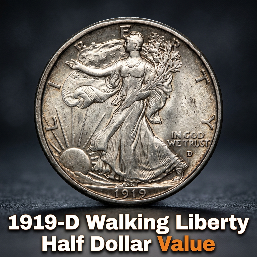 How Much is a 1919 D Walking Liberty Half Dollar Worth Today