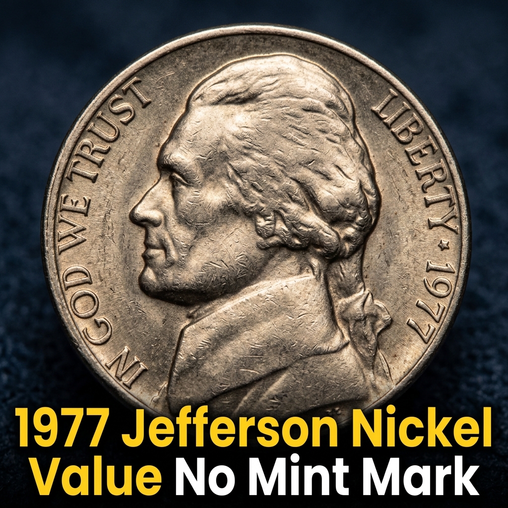 How Much Is a 1977 Jefferson Nickel No Mint Mark Worth Today