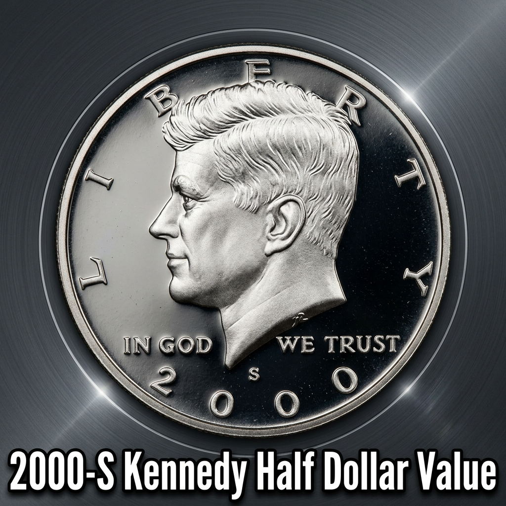 The 2000-S Kennedy Half Dollar is worth anywhere from $4 to $6 in typical Proof condition to over $50 for deep cameo specimens in perfect grade. Whether you found one in a safe deposit box or inherited a collection, these shiny coins represent a unique era for the United States Mint.