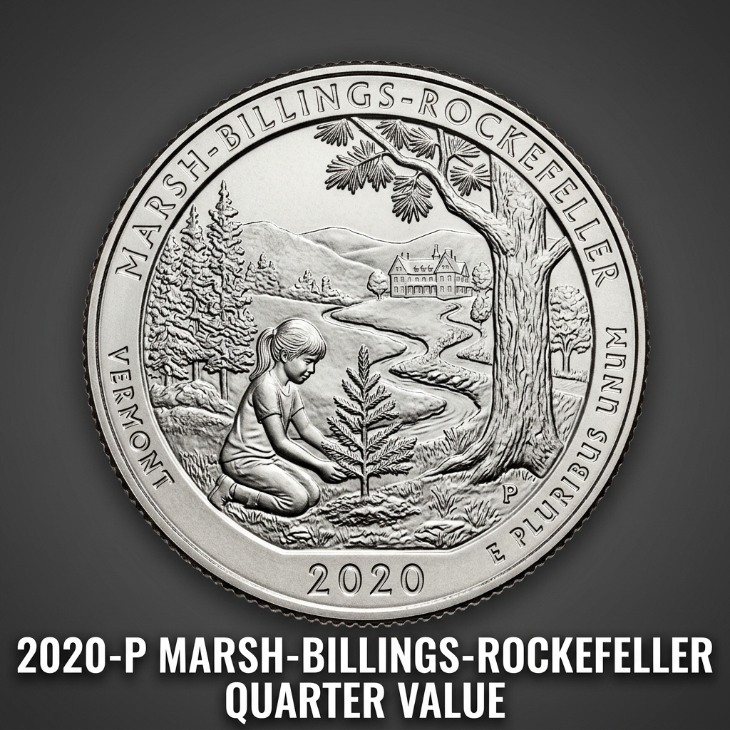 Worth of the 2020 P Marsh Billings Rockefeller Quarter in Different Conditions